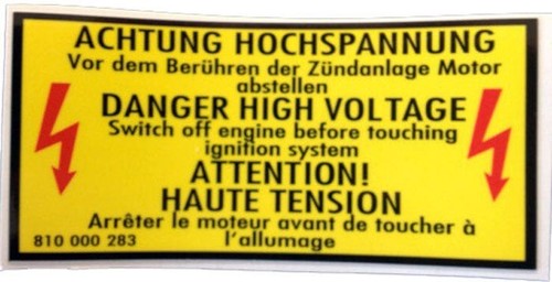Sticker engine bay - engine, warning